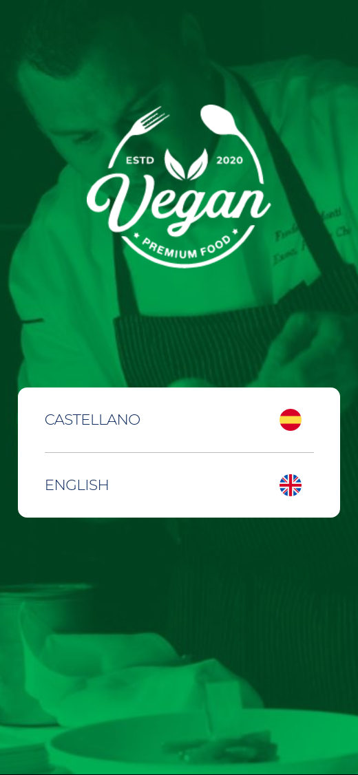 Carta digital de ejemplo: Restaurante vegano